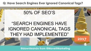 @dawnieando from @MoveItMarketing
Click To Edit Presentation SubtitleClick To Edit Presentation Subtitle
50%  OF  SEO’S  
...