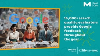 16,000+ search
quality evaluators
provide Google
feedback
throughout
the year
 