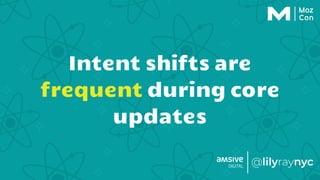 Intent shifts are
frequent during core
updates
 