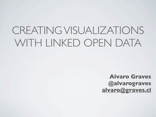 CREATING VISUALIZATIONS
WITH LINKED OPEN DATA

                  Alvaro Graves
                 @alvarograves
               alvaro@graves.cl
 