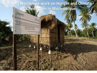 Concern Worldwide work on Hunger and Climate
        Risk Reduction in Mozambique
• Will add a v. brief summary with some images
 