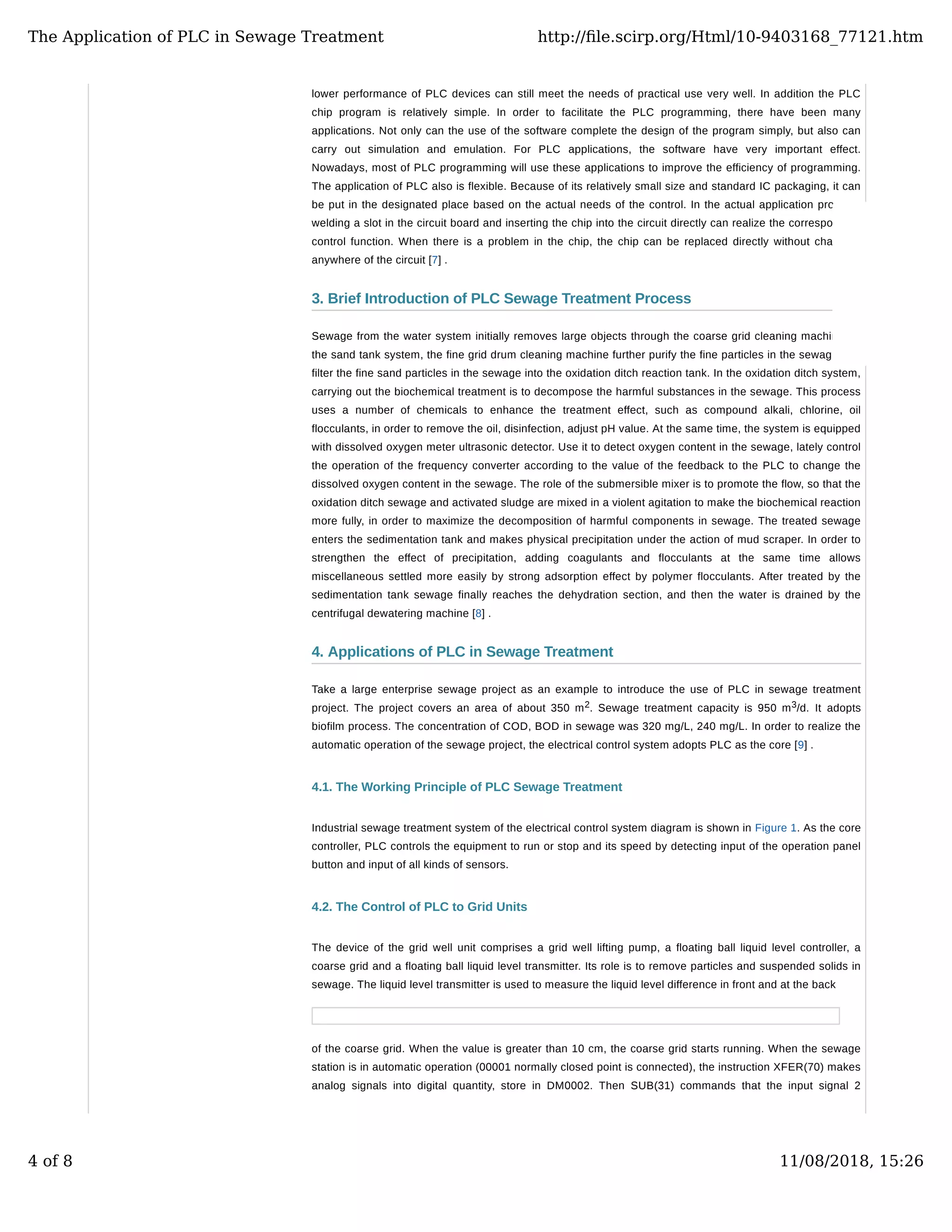 Automated plc program for sewage control | PDF