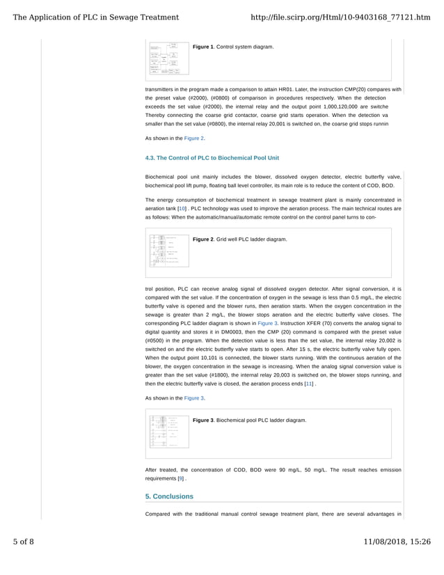 Automated plc program for sewage control | PDF image.