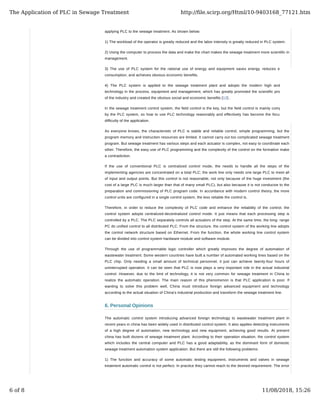 Automated plc program for sewage control | PDF