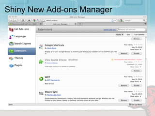 Shiny New Add-ons Manager
 