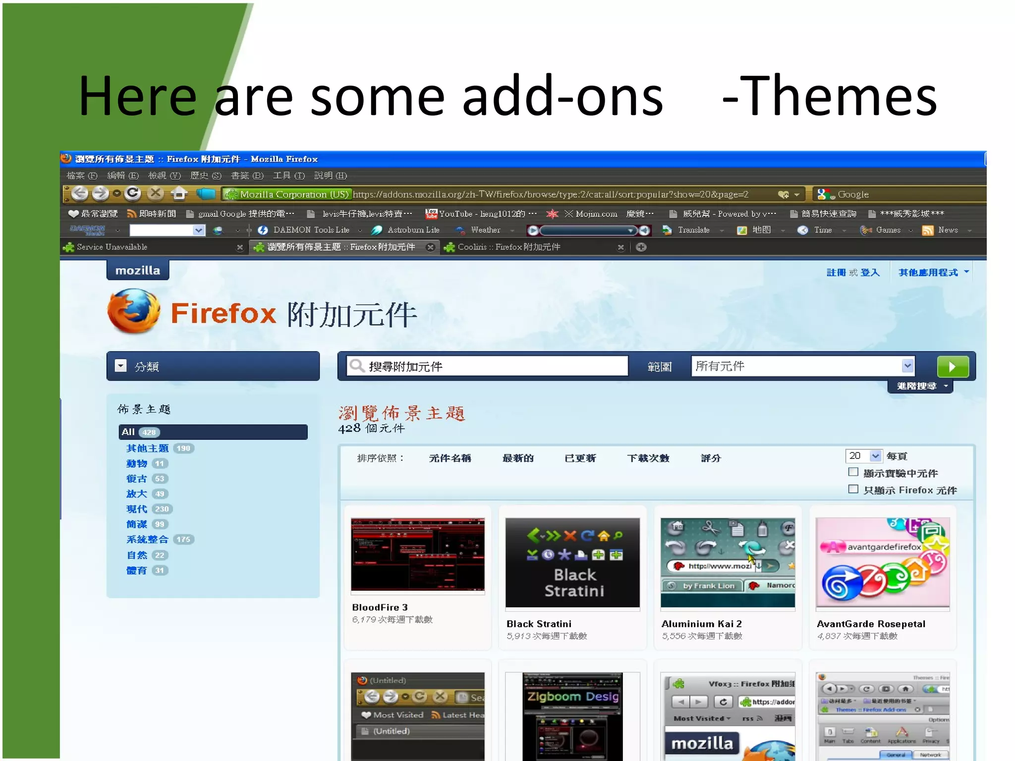 Here are some add-ons  -Themes 