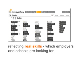 reflecting real skills - which employers
and schools are looking for
 