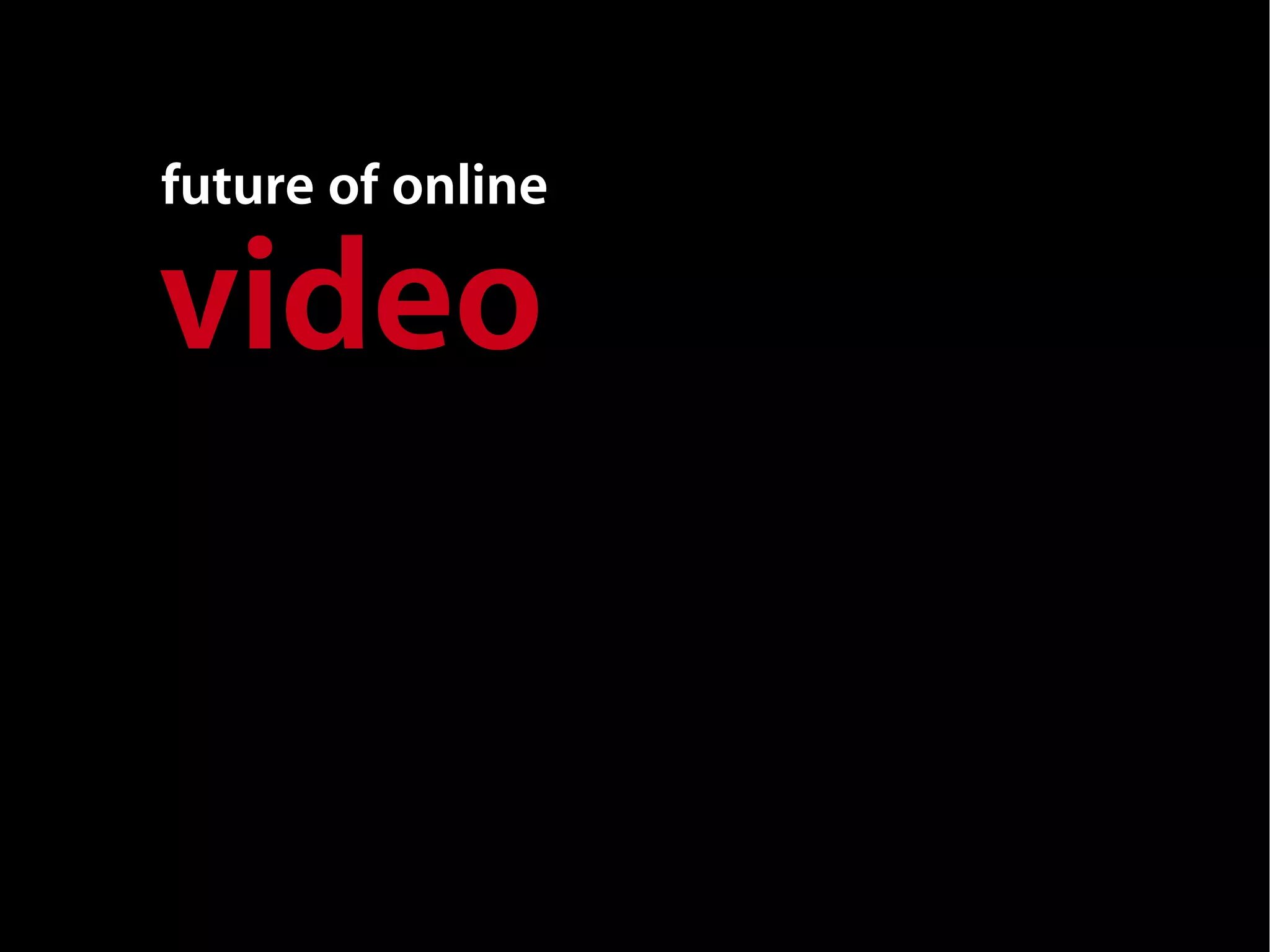future of online

video
 