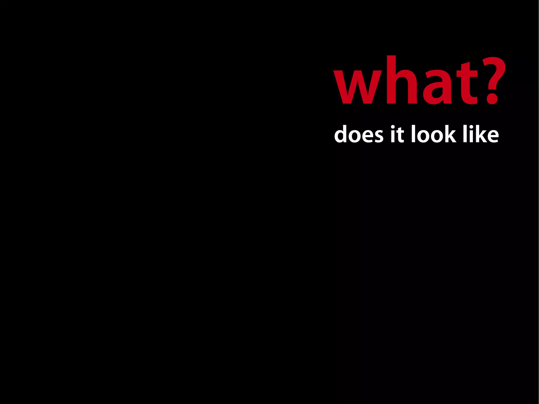 what?
does it look like
 