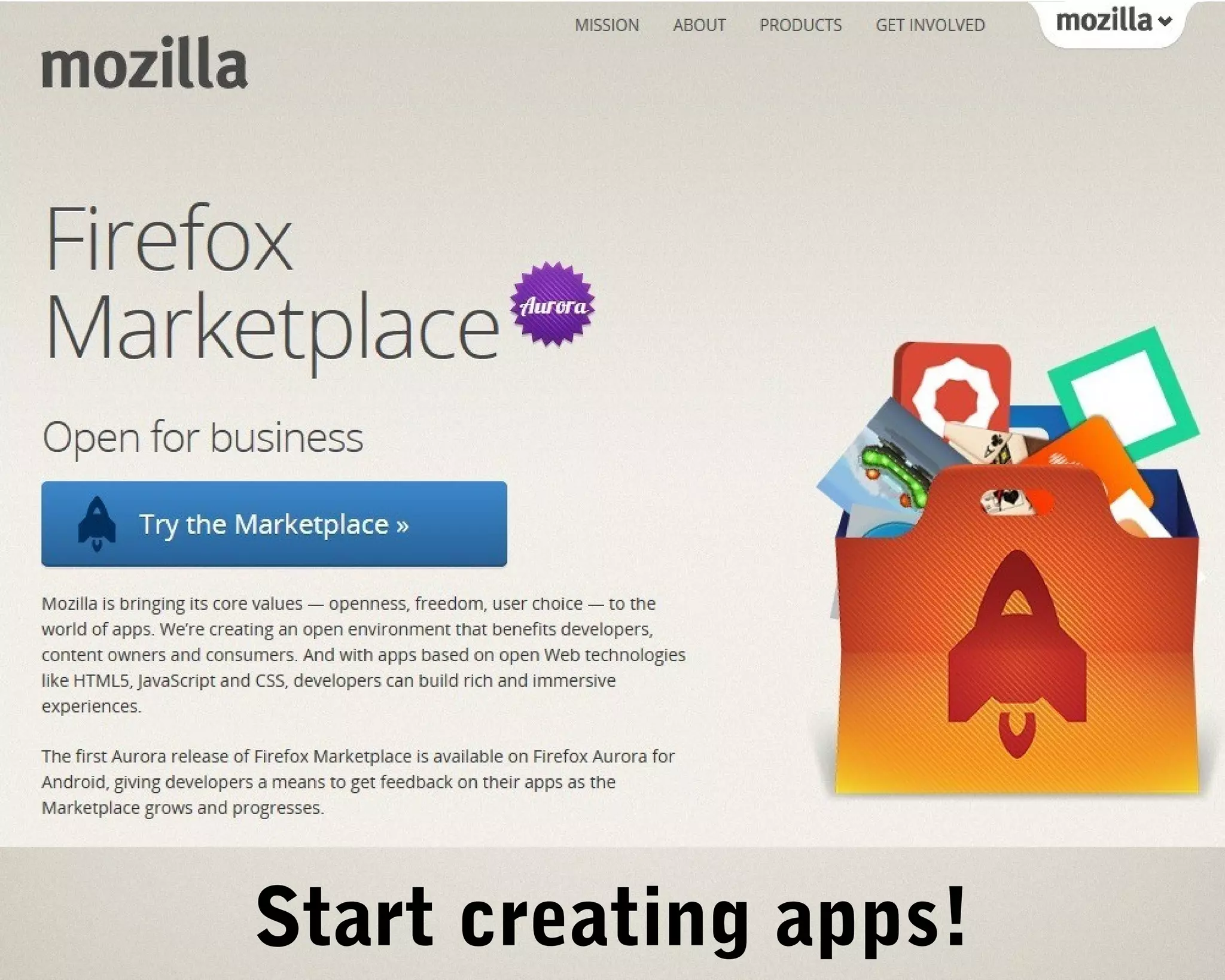 Start creating apps! 
 