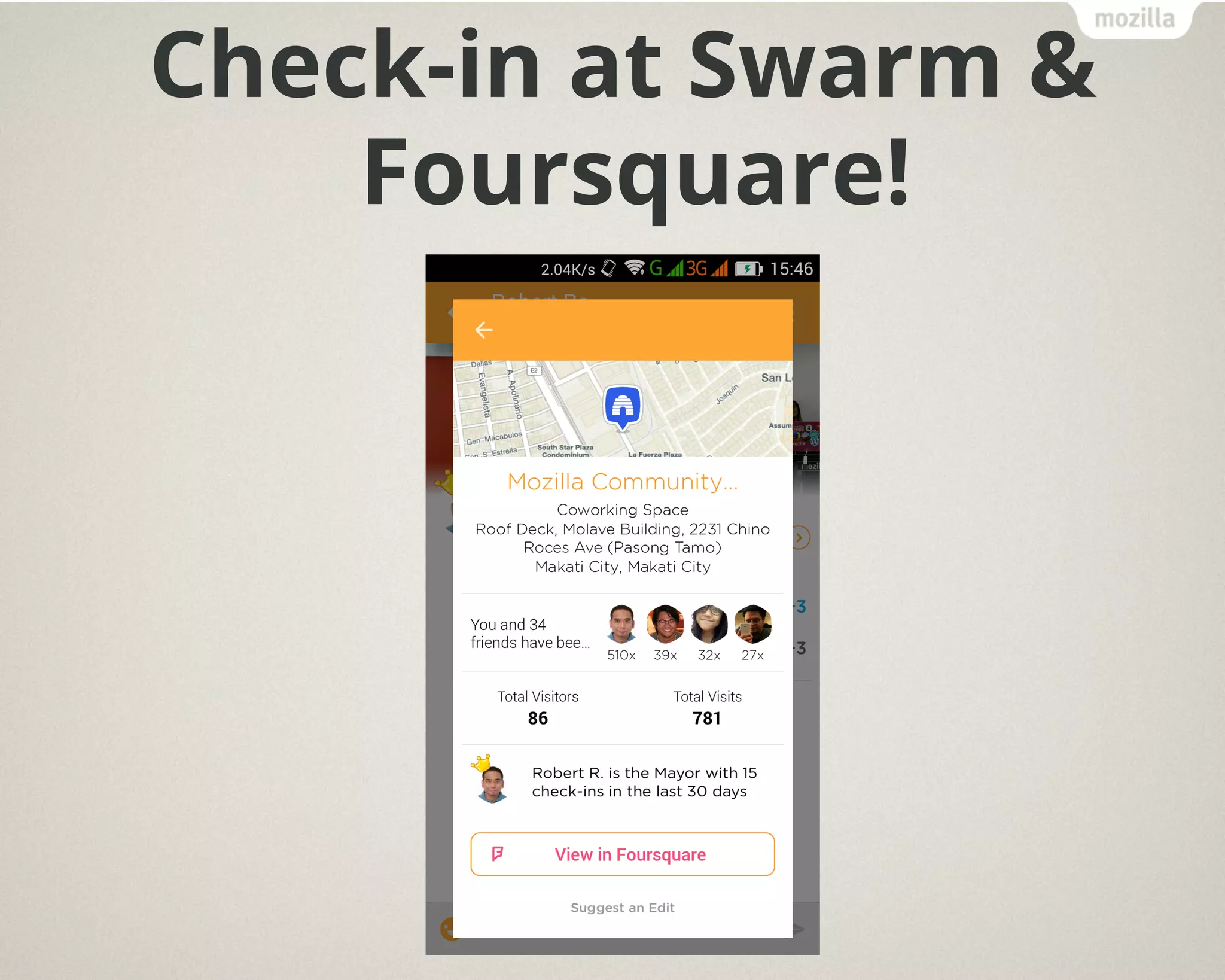 Check-in at Swarm &
Foursquare!
 