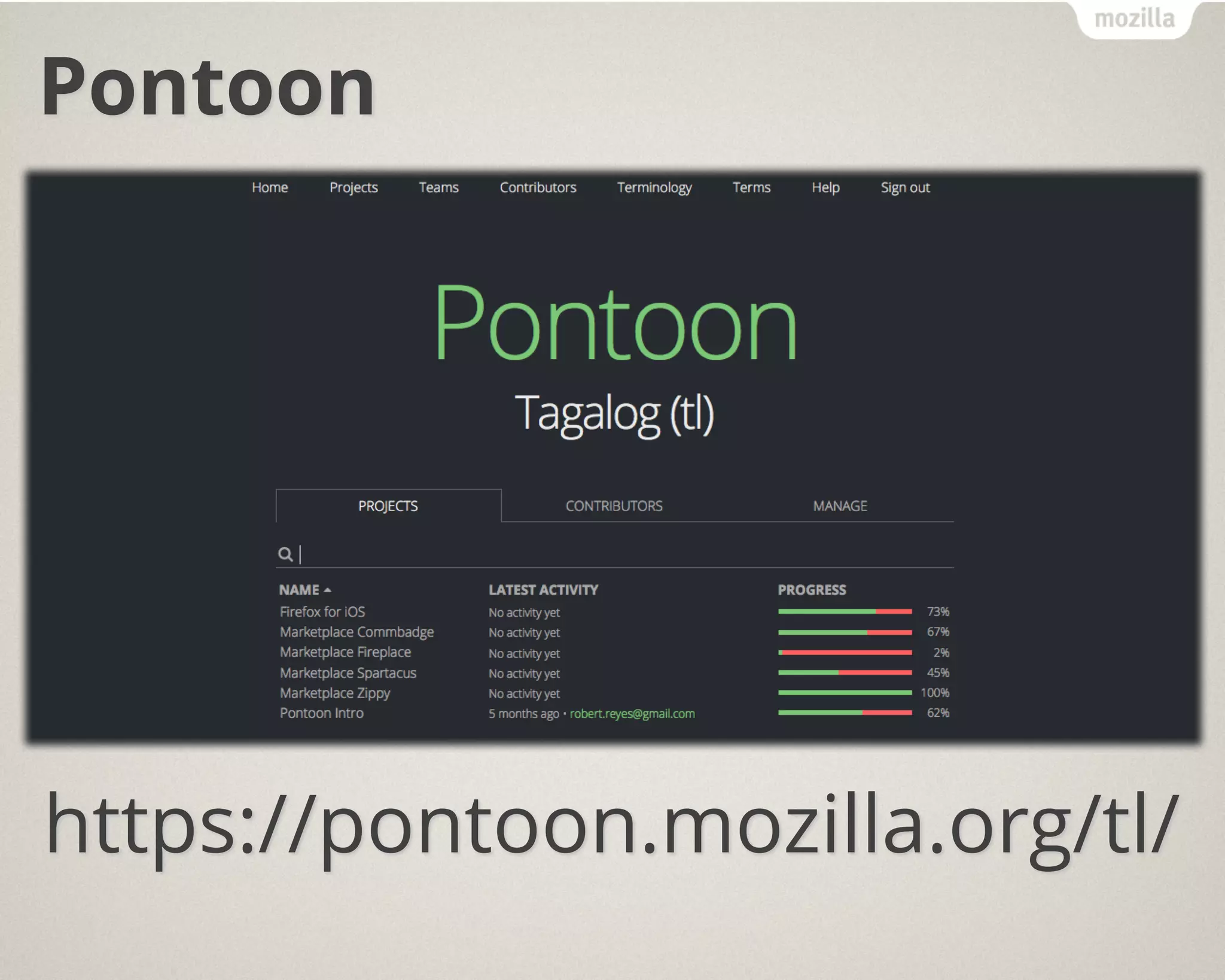 Pontoon
https://pontoon.mozilla.org/tl/
 