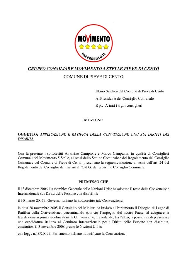 Mozione Ratifica E Applicazione Della Convenzione Onu Dei