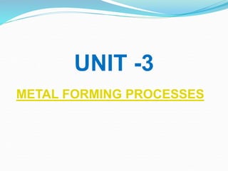 METAL FORMING PROCESSES
UNIT -3
 