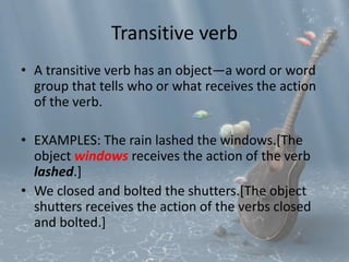 Transitiveness Parts of Speech and Morphology | PPTX