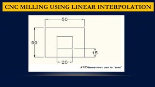 CNC MILLING USING LINEAR INTERPOLATION
 