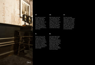 100
es
Dar vida a una pared
plana: nosotros lo llamamos
«wallscaping». Con nuestra
extensa gama de molduras
usted podrá crear paneles
o marcos atractivos en sus
paredes o techos en un ins-
tante. Además, son fáciles
de instalar y están disponi-
bles en una gran variedad
de versiones flexibles.
de
Einer flachen Wand Leben
einhauchen. Das nennen
wir "Wallscaping". Mit
Hilfe der breiten Auswahl an
Wandleisten gestalten Sie im
Handumdrehen eine Wand-
vertäfelung oder Wand- und
Deckenspiegel. Darüber
hinaus lassen sich die
Leisten einfach anbringen
und sind die auch in flexibler
Ausführung verfügbar.
en
Make flat walls come to life
using “wallscaping” with
our extensive panel mould
range. Create attractive
panelling or frames on walls
and ceilings in a jiffy. All
designs are easy to install,
and many are available in
a flexible format for use on
curved walls and ceilings.
fr
Animer un mur uni, c'est
ce que nous appelons le
« wallscaping ». Le vaste
choix de cimaises permet
de créer en un clin d'œil un
lambris ou un encadrement
sur le mur ou le plafond.
Elles sont en outre faciles à
poser et bon nombre d'entre
elles sont disponibles en
version flexible.
nl
Een vlakke muur tot leven
brengen. Wallscaping
noemen wij dat. Met de
uitgebreide keuze aan
wandlijsten creëer je in een
oogwenk een lambrise-
ring of kader op muur en
plafond. Bovendien zijn ze
eenvoudig te plaatsen en
veelal in flexibele uitvoering
beschikbaar.
 