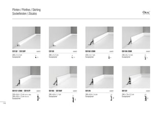 200 x 2 x 2 cm
Duropolymer®
CX132 | CX132F AXXENT
2
2
230 x 6,6 x 1,3 cm (DX157-2300)
200 x 6,6 x 1,3 cm (DX157F)
Duropolymer®
DX157-2300 | DX157F AXXENT
1,3
6,6
200 x 2 x 2 cm
Duropolymer®
CX133 AXXENT
2
2
200 x 6,9 x 1,1 cm
Duropolymer®
SX165 | SX165F AXXENT
230 x 4 x 1 cm
Duropolymer®
DX162-2300 AXXENT
1
4
200 x 6,9 x 1,4 cm
Duropolymer®
SX125 AXXENT
1,4
6,9
230 x 6 x 1,2 cm
Duropolymer®
DX159-2300 AXXENT
6
1,2
200 x 7,9 x 2,2 cm
Duropolymer®
SX122 AXXENT
2,2
7,9
1,1
6,9
114
Plinten / Plinthes / Skirting
Sockelleisten / Zócalos
 