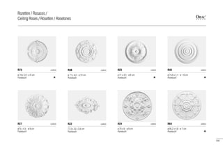 ø 70 x 5,9 - ø 8 cm
Purotouch®
R73 LUXXUS
ø 71 x 4,2 - ø 19 cm
Purotouch®
R38 LUXXUS
ø 71 x 4,4 - ø 6 cm
Purotouch®
R23 LUXXUS
ø 79 x 6 - ø 8 cm
Purotouch®
R24 LUXXUS
ø 74,5 x 3,1 - ø 10 cm
Purotouch®
R40 LUXXUS
ø 95,2 x 4,8 - ø 7 cm
Purotouch®
R64 LUXXUS
ø75 x 4,5 - ø 9 cm
Purotouch®
R27 LUXXUS
77,5 x 53 x 3,6 cm
Purotouch®
R22 LUXXUS
139
Rozetten / Rosaces /
Ceiling Roses / Rosetten / Rosetones
 