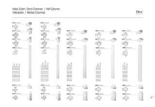 K1001 (H 199,5 cm) K1101 (H 202 cm)
K1121 (H 30 cm) K1121 (H 30 cm)
K1111 (H 30cm) K1111 (H 30 cm)
K1141 (H 16 cm) K1141 (H 16 cm)
K1151 (H 12,5 cm) K1151 (H 12,5 cm)
K1131 (H 57,5 cm) K1131 (H 57,5 cm)
K1141+K1001+K1151=225cmH
K1141+K1001+K1131=270cmHmax
K1111+K1001+K1151=242cmH
K1111+K1001+K1131=287cmHmax
K1121+K1001+K1151=242cmH
K1121+K1001+K1131=287cmHmax
K1141+K1101+K1151=227,5cmH
K1141+K1101+K1131=272,5cmHmax
K1111+K1101+K1151=244,5cmH
K1111+K1101+K1131=max:289,5cmHmax
K1121+K1101+K1151=244,5cmH
K1121+K1101+K1131=289,5cmHmax K3001 (H 201 cm)
K3111 (H 12,5 cm) K3111 (H 12,5 cm) K3111 (H 12,5 cm)
K2131 (H 20 cm) K2131 (H 20 cm) K2131 (H 20 cm)
K3151 (H 58 cm) K3151 (H 58 cm) K3151 (H 58 cm)
K3141+K3001+K2131=237cmH
K3141+K3001+K3151=275cmHmax
K3111+K3001+K2131=233,5cmH
K3111+K3001+K3151=271,5cmHmax
K3141 (H 20 cm) K3141 (H 20 cm) K3141 (H 20 cm)
K3101 (H 202 cm)
K3141+K3101+K2131=237cmH
K3141+K3101+K3151=275cmHmax
K3111+K3101+K2131=233,5cmH
K3111+K3101+K3151=271,5cmHmax
K3201 (H 241,5 cm)
K3141+K3201+K2131=277,5cmH
K3141+K3201+K3151=315,5cmHmax
K3111+K3201+K2131=274cmH
K3111+K3201+K3151=312cmHmax
37
14,7
24
18,5
37
14,7
24
18,5
45,5
30
22,7
45,5
30
22,7
45,5
30
22,7
36,5
18,3
22,9
18,9
36,5
18,3
22,9
18,9
36
18
23,5
14,7
3618
23,5
14,7
22
11
min. 14,7
22,5
32
17
16
22,5
32
17
16
23,6
17,5
35
23,6
17,5
35
22
11
min. 14,3
21,5
43
31,3
21,5
43
31,3
21,5
43
31,3
41,5
20,7
23,7
41,5
20,7
23,7
41,5
20,7
23,7
27,3
15,5
31
min. 21,5
32
46
23
32
46
23 32
46
23
27,5
15,5
31
min. 21,7
27
33,2
16,6
min. 21,5
145
Halve Zuilen / Demi-Colonnes / Half Columns
Halbsäulen / Medias Columnas
 