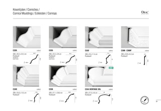 200 x 22,2 x 20 cm
Purotouch®
Designed by
Xavier Donck
C335 LUXXUS
20,2
22,2
=29,3
200 x 23 x 11,4 cm
Purotouch®
C332 LUXXUS
=25
23
11,4
200 x 24,8 x 6,3 cm
Purotouch®
C308 | C308F LUXXUS
=25
6,3
24,8
200 x 25,6 x 13,5 cm
Purotouch®
C340 LUXXUS
=28,6
13,5
25,6
200 x 27,3 x 35 cm
Purotouch®
C344 HERITAGE XXL LUXXUS
200 x 27,1 x 26,6 cm
Purotouch®
C336 LUXXUS
26,6
=37,5
27,1
27,3
35
= 44,4
200 x 20,2 x 22,2 cm
Purotouch®
Designed by
Xavier Donck
C335 LUXXUS
=29,3
20,2
22,2
NEW
FORPE
RFECT INSTAL
LATION
pg.
150-151
91
Kroonlijsten / Corniches /
Cornice Mouldings / Eckleisten / Cornisas
 