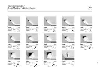 200 x 2,5 x 1,8 cm
Durofoam®
= 3
1,8
2,5
200 x 2,7 x 1,5 cm
Durofoam®
= 3,2
1,5
2,7
200 x 4,1 x 3,5 cm
Durofoam®
=5,3
3,5
4,1
200 x 4,2 x 2,6 cm
Durofoam®
=5,2
4,2
2,6
200 x 3,5 x 3,5 cm
Durofoam®
=5
3,5
3,5
200 x 4 x 4 cm
Durofoam®
=5,6
4
4
200 x 5 x 5 cm
Durofoam®
=7,1
5
5
200 x 5,9 x 4,4 cm
Durofoam®
=7,2
4,4
5,9
200 x 5,9 x 4,9 cm
Durofoam®
=7,8
4,9
5,9
200 x 6,7 x 6,7 cm
Durofoam®
=9,8
6,7
6,7
200 x 6,7 x 6,7 cm
Durofoam®
=9,7
6,7
6,7
200 x 8,2 x 9,2 cm
Durofoam®
=12,3
9,2
8,2
200 x 10 x 10 cm
Durofoam®
=13,8
10
10
200 x 3,4 x 1,5 cm
Durofoam®
CB500 BASIXX
CB522 BASIXX
CB531 BASIXX
CB530 BASIXX
CB503 BASIXX
CB521 BASIXX
CB520 BASIXX
CB512 BASIXX
CB523 BASIXX
CB510 BASIXX
PB513 BASIXX
CB502 BASIXX
CB501 BASIXX
CB511 BASIXX
3,4
1,5
97
Kroonlijsten / Corniches /
Cornice Mouldings / Eckleisten / Cornisas
 