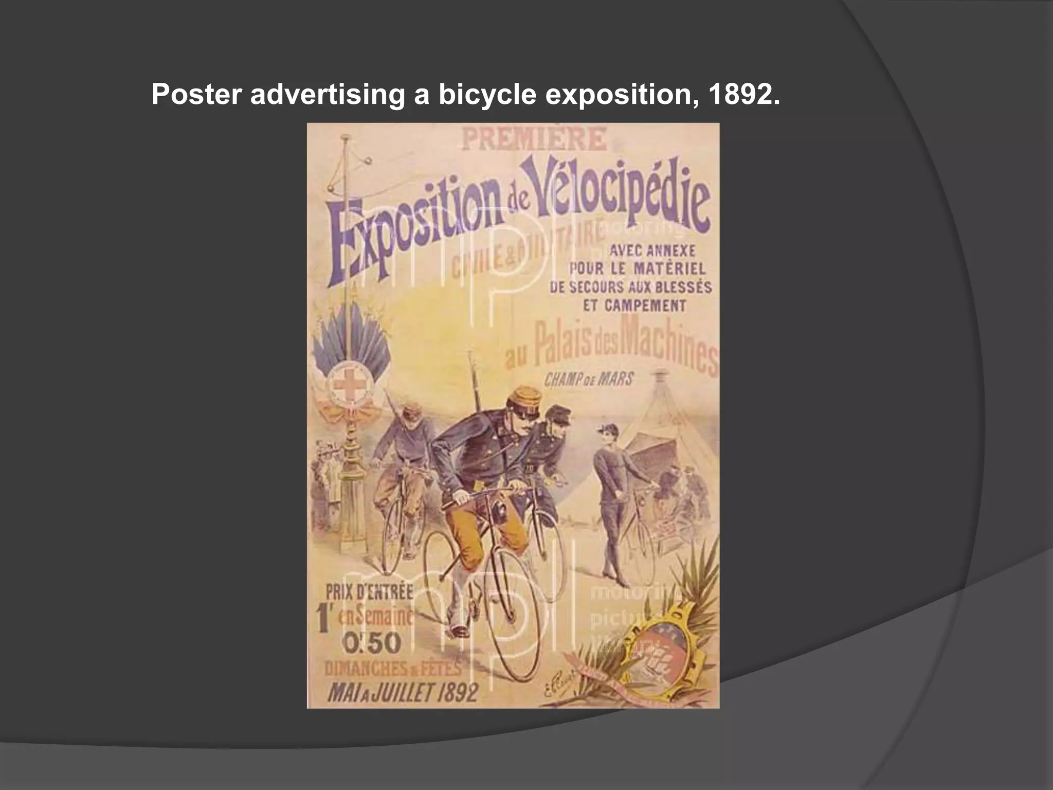 Poster advertising a bicycle exposition, 1892.