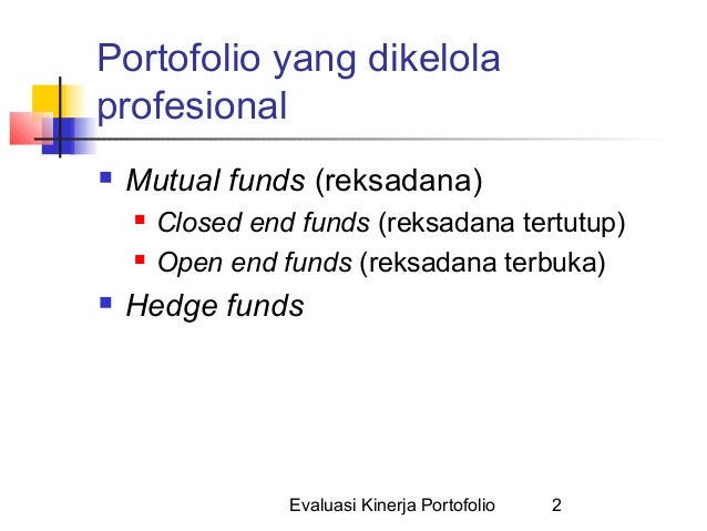 Evaluasi kinerja portofolio