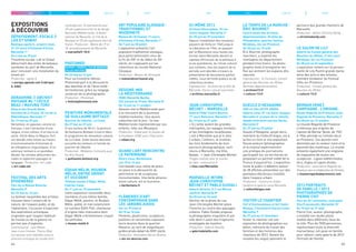 45
ICI MÊME 2013
Archives Municipales, 10 rue
Clovis-Hugues, Marseille 3e
Du 18 juin au 29 novembre
Depuis l’installation des nouveaux
pouvoirs de Vichy en 1940 jusqu’à
la Libération en 1944, en passant
par la Résistance sous toutes ses
formes (dont Marseille devient la
capitale officieuse), de la politique à
la vie quotidienne, du climat culturel
aux combats, tous les aspects de la
période sont abordés à travers la
présentation de documents parfois
inédits, issus de fonds publics ou de
collections privées.
Coproduction : Archives de la Ville de
Marseille. Forum culturel autrichien.
> archives.marseille.fr
JEAN-CHRISTOPHE
BÉCHET – MARSEILLE
Galerie FNAC Centre Bourse,
17 cours Belsunce, Marseille 1er
Du 19 juin au 31 août
« Si j’aime autant les grandes
métropoles, les voyages lointains
et les montagnes rocailleuses,
c’est à Marseille que je le dois.
L’urbain, l’ailleurs, le minéral,
les trois fondements de mon
parcours photographique, sont
réunis à Marseille, ma Ville
Natale… » Jean-Christophe Béchet.
Tirages réalisés avec le soutien
du labo : online.picto.fr
> fnac.com/Marseille
MARSEILLE INTIME -
JEAN-CHRISTOPHE
BÉCHET ET PABLO GUIDALI
Galerie Detaille, 5-7 rue Marius
Jauffret, Marseille 8e
Du 20 juin au 24 août
Héritier de la photo de rue,
Jean-Christophe Béchet place
l’homme au centre des paysages
urbains. Pablo Guidali propose
la photographie singulière d’une
ville dont il saisit des fragments
enveloppés de mystère.
Production : Galerie Detaille.
> galeriedetaille.com
LE TEMPS DE LA MARCHE -
ÉRIC BOURRET
Centre aixois des Archives
départementales, 25 allée de
Philadelphie, quartier Sextius
Mirabeau, Aix-en-Provence
Du 25 juin au 10 août
Éric Bourret, photographe
marcheur, a arpenté les
montagnes du département
pendant trois hivers. Sa photo-
graphie tente d’enregistrer les
flux qui animent les espaces dits
naturels.
Coproduction : le Factotum, Conseil
général des Bouches-du-Rhône
(Archives départementales).
> archives13.fr
> culture-13.fr
GUEULE D’HEXAGONE
Par LE COLLECTIF ARGOS
Galerie Lame, 81 rue Saint-Jacques,
Marseille 6e
et place de la Joliette,
façade extérieure sud des Docks,
Marseille 2e
Du 27 juin au 29 juillet
Gueule d’Hexagone, projet docu-
mentaire du Collectif Argos, est à
la fois un livre et une exposition.
Douze auteurs (photographes
et écrivains) expérimentent
une pratique du journalisme
participatif sur six territoires en
proposant un portrait inédit de la
France d’aujourd’hui. L’exposition
invite le public à débattre autour
de 38 affiches présentées sur des
panneaux électoraux installés
dans l’espace urbain.
Production : Constructa Urban
Système et galerie Lame Marseille.
> collectifargos.com
VISITER LE CHANTIER
Fort d’Entrecasteaux et fort Saint-
Nicolas, 2 boulevard Charles Livon,
Marseille 7e
Du 27 juin au 31 décembre
Visiter le chantier est une
exposition de photographies sur
béton, mémoire du travail des
femmes et des hommes des
chantiers de 2013. Devant les
musées les singuli jalonnent le
parcours des grands chantiers de
Marseille.
Production : Atelier Christine Bardy
> christinebardy.com
LE SALON DE LILY
Galerie du Conseil général des
Bouches-du-Rhône, 21 bis cours
Mirabeau, Aix-en-Provence
Du 28 juin au 22 septembre
L’exposition revient sur la person-
nalité de Lily Pastré grande dame,
amie des arts et des artistes,
membre fondateur du Festival
d’Aix-en-Provence.
Production : Conseil général des
Bouches-du-Rhône.
> culture-13.fr
Bernar Venet.
Carpiagne : L’Origine.
Musée Regards de Provence, allée
Regards de Provence, Marseille 2e
Du 28 juin au 13 octobre
Le musée Regards de Provence
s’intéresse aux origines de
l’œuvre de Bernar Venet, de 1961
à 1966, période où l’artiste vécut
en Provence. Ces œuvres sont
dominées par la couleur noire et la
pauvreté des matériaux. Le musée
présente également une vingtaine
de maquettes de toutes ses
sculptures : Lignes indéterminées,
Arcs, Angles et Lignes droites.
Production : association Regards de
Provence,aveclacollaborationdeChristie’s.
> museeregardsdeprovence.com
2013 PORTRAITS
DE FAMILLE / 2013
PHOTOGRAPHIES DE
PIERRE CIOT
Parc du 26e
centenaire, rond-point
Zino Francescatti, Marseille 10e
Du 15 juin au 31 août
Pierre Ciot, auteur-photographe,
a installé son studio photo
mobile dans différents lieux de
la ville. Plus de 7000 personnes,
représentant toute la diversité
marseillaise, ont posé en famille
pour obtenir cette galerie de 2013
Portraits de Famille.
EXPOSITIONS
À DÉCOUVRIR
Dépaysement, escale 3
Lek et Sowat
Boutique agnès b., project-room,
31-33 cours d’Estienne d’Orves,
Marseille 1er
Du 4 mai au 29 juin
Troisième escale. Lek et Sowat
détournent des voiles de bateaux,
symboles du port de Marseille,
pour concevoir une installation de
street art.
Production : agnès b.
> europe.agnesb.com (rubrique
b. side)
DERASHINE // ARCHIST
PAYSAGE #4 * CÉCILE
BEAU / MAYURA TORII
Galerie des Grands Bains
Douches de la Plaine, 35 rue de la
Bibliothèque, Marseille 1er
Du 17 mai au 29 juin
Derashine, en japonais comme en
français, c’est l’extraction d’une
langue, d’une culture, d’un lieu à un
autre. Cécile Beau et Mayura Torii
ont abordé cette notion au travers
d’environnements fictionnels et
de métaphores linguistiques. D’un
extérieur lointain à un quotidien
décalé, les artistes détournent les
codes et explorent paysages et
langages. Production : Art-cade.
> art-cade.net
FESTIVAL DES ARTS
ÉPHÉMÈRES
Parc de la Maison Blanche,
Marseille 9e
Du 23 mai au 16 juin
Le festival rassemble des artistes
trouvant dans l’univers de la
nature, de l’espace public et de
l’éphémère, l’occasion d’exprimer
des aspirations artistiques
originales que l’espace habituel
du musée ou de la galerie ne
permet pas d’exploiter.
Commissariat : Lyse Madar,
Jean-Louis Connan, Thierry Ollat.
Les œuvres sont réalisées sous la
direction artistique du musée d’art
contemporain. En partenariat avec
l’École supérieure d’art et de design
Marseille-Méditerranée, le Ballet
national de Marseille, la Cité de la
Musique et l’École supérieure d’art de
Toulon. Production : Mairie des 9e
et
10e
arrondissements de Marseille.
> marseille9-10.fr
Photomed 
Sanary / Bandol, île de Bendor
villeS invitéeS
Du 23 mai au 16 juin 
Pour sa troisième édition,
Photomed part à la découverte
des identités et de l’âme médi-
terranéennes grâce au langage
universel de la photographie.
Production : Photomed.
> festivalphotomed.com
PEINTURE MONUMENTALE
DE GUILLAUME BOTTAZZI
Quartier de l’Abeille, La Ciotat
Du 27 mai au 27 juin
D’une surface de 50 m2
, la peinture
de Guillaume Bottazzi s’inscrit dans
le programme de rénovation urbaine
de La Ciotat. Cette œuvre abstraite
accueille les visiteurs à l’entrée du
quartier de l’Abeille. 
Production : Médiation Culturelle pour
les Arts Visuels. 
> guillaume.bottazzi.org
EDGAR MÉLIK, ROUBEN
MÉLIK, ENTRE ORIENT
ET OCCIDENT
Château musée d’Edgar Mélik,
Cabriès-Calas
Du 1er
juin au 15 novembre
Cette exposition rassemble deux
membres d’une même famille,
Edgar Mélik, peintre, et Rouben
Mélik, poète, et met notamment
en lumière Édith Piaf, chanteuse
d’origine italo-marocaine dont
Edgar Mélik a brillamment croqué
les attitudes.
> musee-melik.fr
ART POPULAIRE SLOVAQUE -
TRADITIONNEL ET
MODERNITÉ
Maison de l’Artisanat, 21 cours
d’Estienne d’Orves, Marseille 1er
Du 7 juin au 20 juillet
L’exposition présente l’art
populaire traditionnel slovaque,
plus particulièrement celui de
la fin du XIXe
et du début du XXe
siècle, en s’appuyant sur les
collections du musée National
Slovaque.
Production : Maison de l’Artisanat.
> maisondelartisanat.org
DESSINE-MOI
LA MÉDITERRANÉE
HSBC Marseille Borély,
522 avenue du Prado, Marseille 8e
Du 12 juin au 11 octobre
Dessine-moi la Méditerranée part
à la rencontre de la jeunesse
méditerranéenne. Une œuvre
collective voit le jour : la mer
Méditerranée représentée par ses
enfants, telle une Mosaïque.
Production : Edaav avec le soutien de
la Fondation HSBC pour l’Éducation.
> edaav.org
QUAND L’ART RENCONTRE
LE PATRIMOINE
Divers lieux, Barbentane
Les 15 et 16 juin
Une balade vous mène de place
en place à la découverte du
patrimoine et de sculptures
monumentales. Une belle alliance
entre culture, art et tourisme…
> barbentane.fr
FLÂNERIES D’ART
CONTEMPORAIN DANS
LES JARDINS AIXOIS
Aix-en-Provence
Du 15 au 16 juin
Peintres, plasticiens, sculpteurs,
joailliers et céramistes exposent
leurs œuvres dans le quartier
Mazarin, au sein de magnifiques
jardins privés datant du XVIIIe
siècle.
Production : Association Aix-en-Œuvres.
> aix-en-œuvres.com
44
JUILLET AOÛTJUINMAIJUILLET AOÛTJUINMAI
 