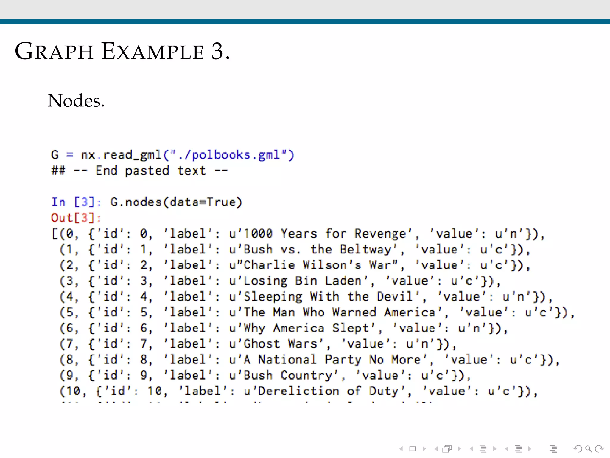 GRAPH EXAMPLE 3.
Nodes.
 