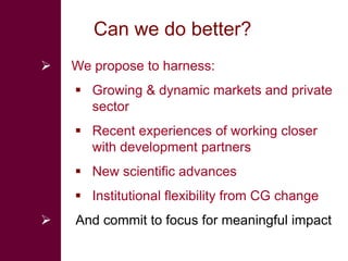 Shaping a new CGIAR Mega Program on Livestock and Fish: The Proposals 