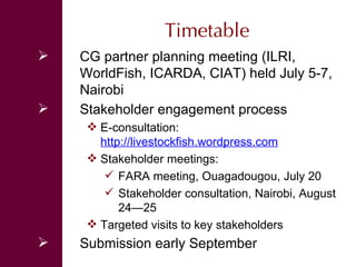 Shaping a new CGIAR Mega Program on Livestock and Fish