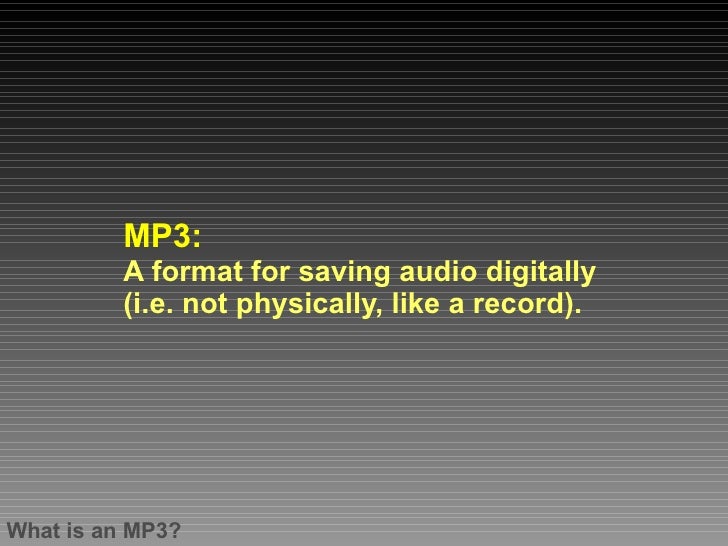 MP3s and players An introduction
