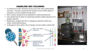 Sec Column Component MPA 201T SIZE EXCLUSION CHROMATOGRAPHY & ION EXCHANGE CHROMATOGRAPHY.pptx