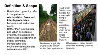 Urban Rural Dynamics Comprehensive Overview of Rural-Urban Dynamics and Development in the ...