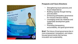 Challenges and Innovations in Philippine Local Governance and Community ...
