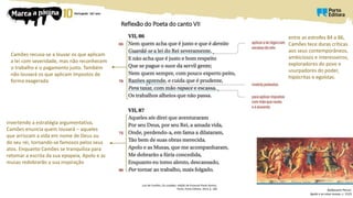 Reflexão do Poeta do canto VII
Luís de Camões, Os Lusíadas, edição de Emanuel Paulo Ramos,
Porto, Porto Editora, 2014, p. 260
Camões recusa-se a louvar os que aplicam
a lei com severidade, mas não reconhecem
o trabalho e o pagamento justo. Também
não louvará os que aplicam impostos de
forma exagerada
invertendo a estratégia argumentativa,
Camões enuncia quem louvará – aqueles
que arriscam a vida em nome de Deus ou
do seu rei, tornando-se famosos pelos seus
atos. Enquanto Camões se tranquiliza para
retomar a escrita da sua epopeia, Apolo e as
musas redobrarão a sua inspiração
entre as estrofes 84 a 86,
Camões tece duras críticas
aos seus contemporâneos,
ambiciosos e interesseiros,
exploradores do povo e
usurpadores do poder,
hipócritas e egoístas.
Baldassare Peruzi,
Apolo e as nove musas, c. 1523
 
