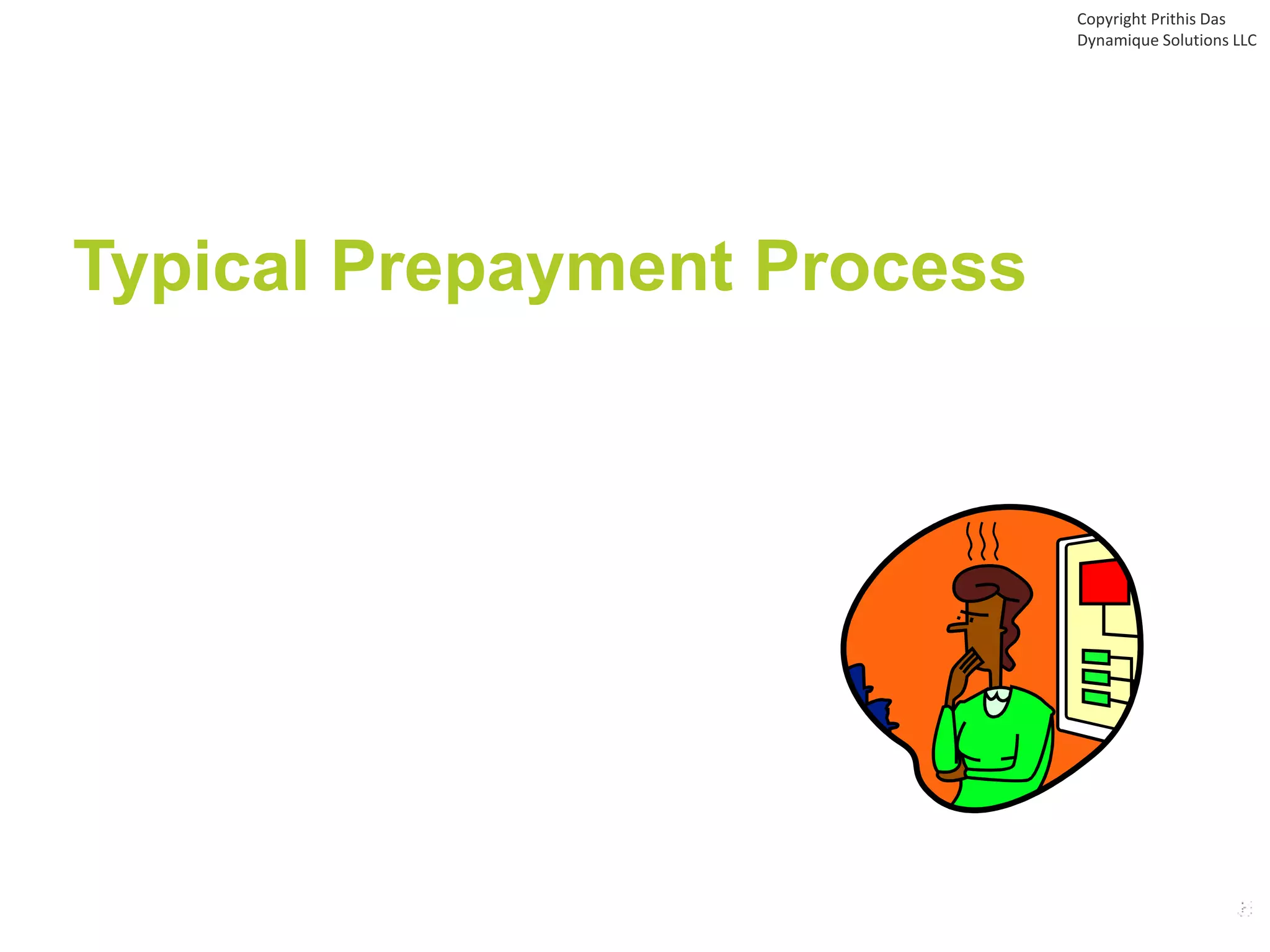 Typical Prepayment Process
Copyright Prithis Das
Dynamique Solutions LLC
 