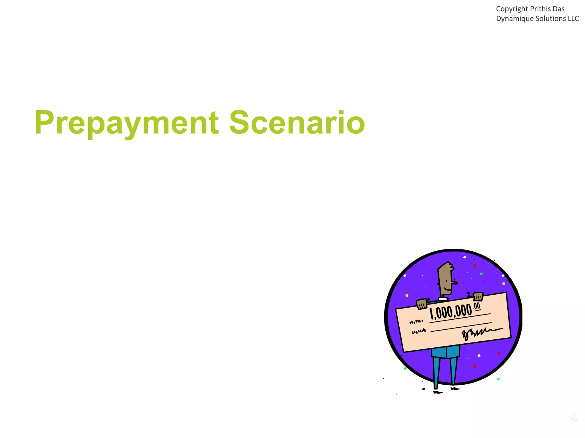 Prepayment Scenario
Copyright Prithis Das
Dynamique Solutions LLC
 
