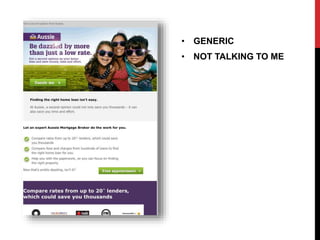 • GENERIC
• NOT TALKING TO ME
 