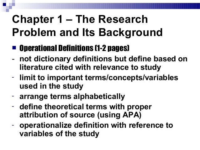 operational definition in research proposal example