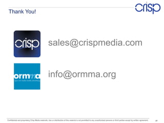 Large publishers and top agencies come to Crisp to execute iPad campaigns