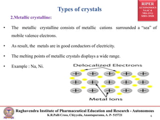Metallic Crystal Solid Example TYPES OF CRYSTALS | PPTX