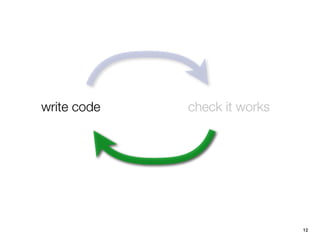write code   check it works




                              12
 