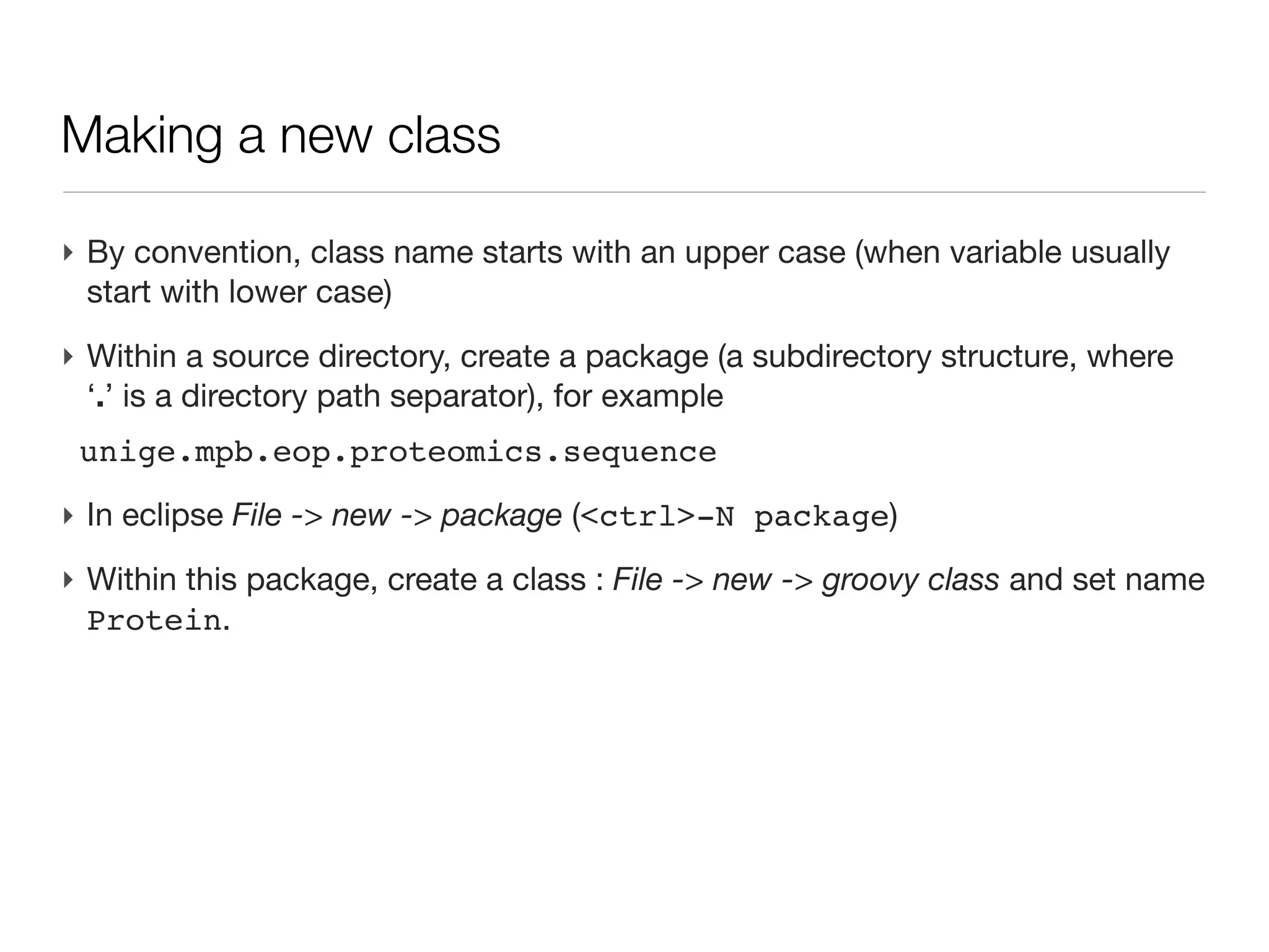 OOP one example: Date

‣ Like Mr Jourdain, you use OOP...
‣ Instance (on object)
  - Date d = new Date()
 