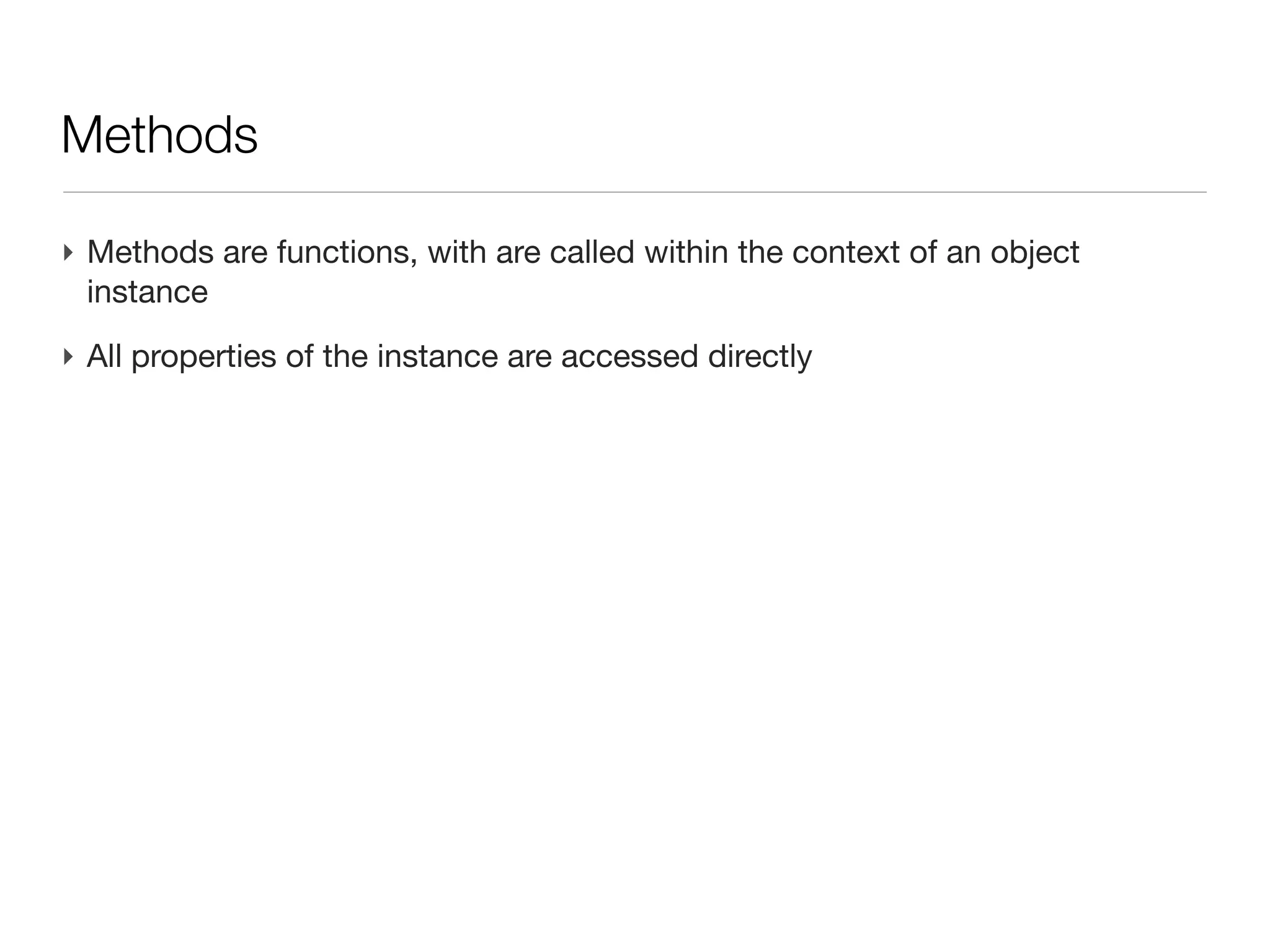 Class: fields

‣ Fields are properties of a class, they can be dynamically or statically typed
  (of any existing type (Integer, List, Map, etc...)
‣ Field are by default associated to an instance of the class (an object
  generated by new Person())

‣ They can be changed directly from outside the class (GBean)
 guy.name = ‘Jimmy‘
 guy.setName(‘Jimmy’)
 