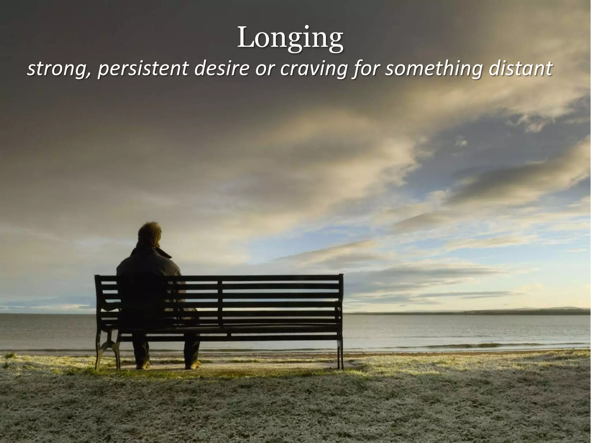 Longing
strong, persistent desire or craving for something distant
 