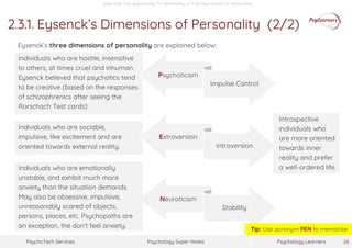Theories of Personality: State and Trait Approaches to Personality