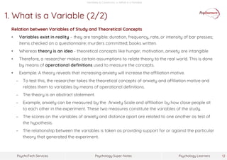 Variables and Constructs in Research | PDF