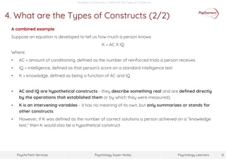 Variables and Constructs in Research | PDF
